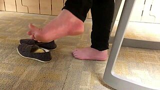 candid hidden feet captured up close