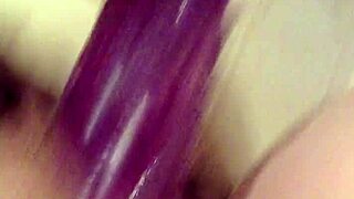 little friend stuffs dildo deep then offers her wet pussy for cum