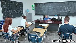 Naughty Izzy Bell Sucks Big Cock Doggystyle Bent Over Uniform