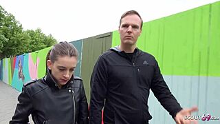 german scout pays petite 18yo cheater anal cash outdoor street casting virgin ass 😏🍑💸