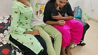 komal neha furious threesome fuck in dorm room!