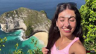 crazy cumwalk through crowds almost caught huh