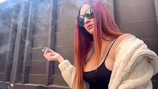 european big tits milf artemisia love smokes sexy solo outdoors