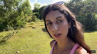 crazy cumwalk through crowds almost caught huh