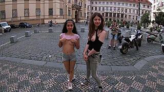 skinny teen endures extreme prague public nudity interview