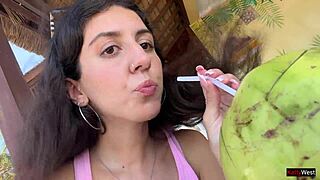 crazy cumwalk through crowds almost caught huh