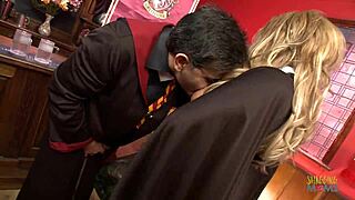 halloween party explodes into bisexual blonde milf group pussy licking orgy