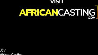 black milf's huge natural tits bounce as white cock assfucks her deep