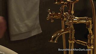 naked chained slave teased scrubbed by dominant lesbian maid