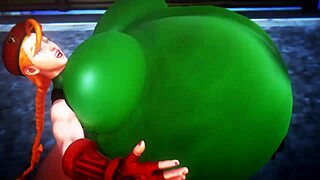 cammy street fighter big ass belly expansion fight boobs tits 😈🍑