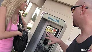 😍 Blonde teen's slim body chats then creampied hard by stranger's huge dick in roleplay! 🍆💦