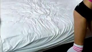 mary queen fox teases then sucks black cock hard