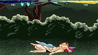 tiki battles lead to intense pussy licking orgasms in fairyfighting compilation