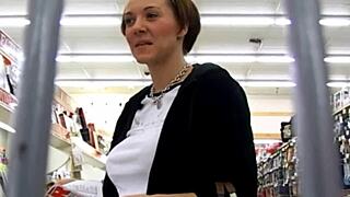 caught amateur's huge natural tits and big nipples mid clit rub