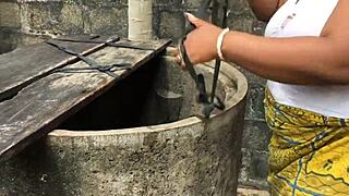 bitch's massive tits bounce as she's fucked hard outdoors