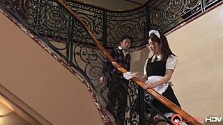 horny maid anna kimijima slurps hard cock closeup uncensored 😘🍆💦