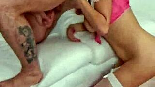 Cami Strella Craves Nade Nasty's Huge Cock Pounding Her Petite Pussy Rough!