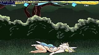 tiki battles lead to intense pussy licking orgasms in fairyfighting compilation