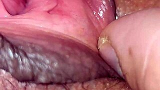 Brunette Wife's Hairy Beaver Peluches Up Close