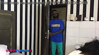 smokey ebony takes monster cock doggy then cumshot on fat ass