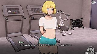 bunkered with petite femboy shemale dildo handjob cumshot play