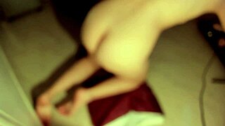 alisson's skinny colombian frame rides dildo on shaved pink pussy