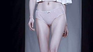 Ai girls strutting lingerie panties barefoot at fashion show!