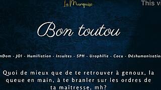 Bon toutou, jerk to my french femdom joi humiliation commands