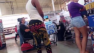 secret peeks at busty tits straining leggings pt 2