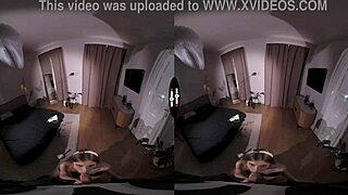 dark room vr mystery: shaved pussy babe cleans up throbbing cock pov