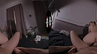 dark room vr mystery: shaved pussy babe cleans up throbbing cock pov