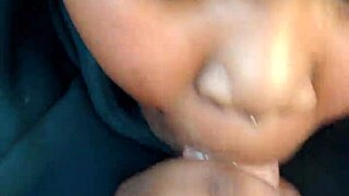 Real 18yo african engaged slut gulps my load driveway style! 💦😈🏠