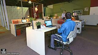 Goldie Rush Teases Big Cock With Office Footjob Fetish