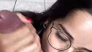 cute blue-eyed newbie slurps wellington prado's huge cock sloppy deep