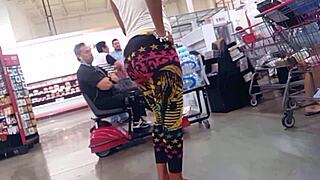 secret peeks at busty tits straining leggings pt 2