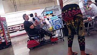 secret peeks at busty tits straining leggings pt 2