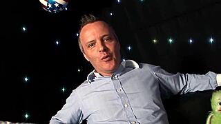 blonde amy seduces two men with her full figure