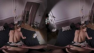 dark room vr mystery: shaved pussy babe cleans up throbbing cock pov