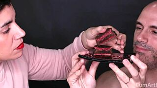 whoops i came on her food during our cfnm handjob blowjob fetish play