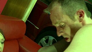 farrah fox fucks mechanic while hot milfs watch her shaved pussy take it