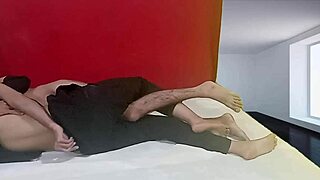 Desi teacher flexes athletic body in bedroom workout session