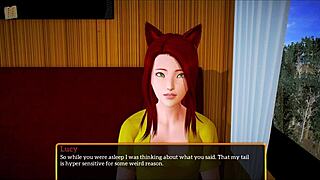 Redhead Teen Plays Game with Small Tits Exposed