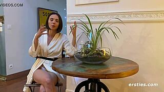 hey eve takes a sexy bath rubbing her shaved pussy