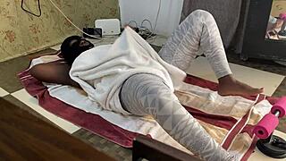 whole gym stares at my juicy black pussy during workout tease