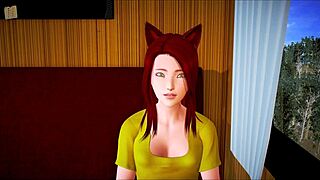 Redhead Teen Plays Game with Small Tits Exposed