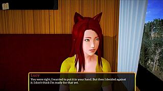 Redhead Teen Plays Game with Small Tits Exposed