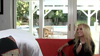 Blonde slut Diana Doll struggles with giant monster cock