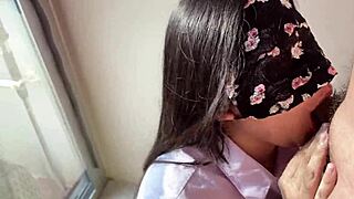 Cute thai girlfriend deepthroats pov in bedroom cosplay blowjob 😍💦