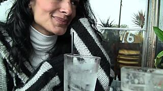 she slides dick from mouth straight to shaved pussy riding hard but jon