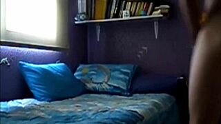 latina sneaks creampie homemade fuck with husband's cousin alone at home